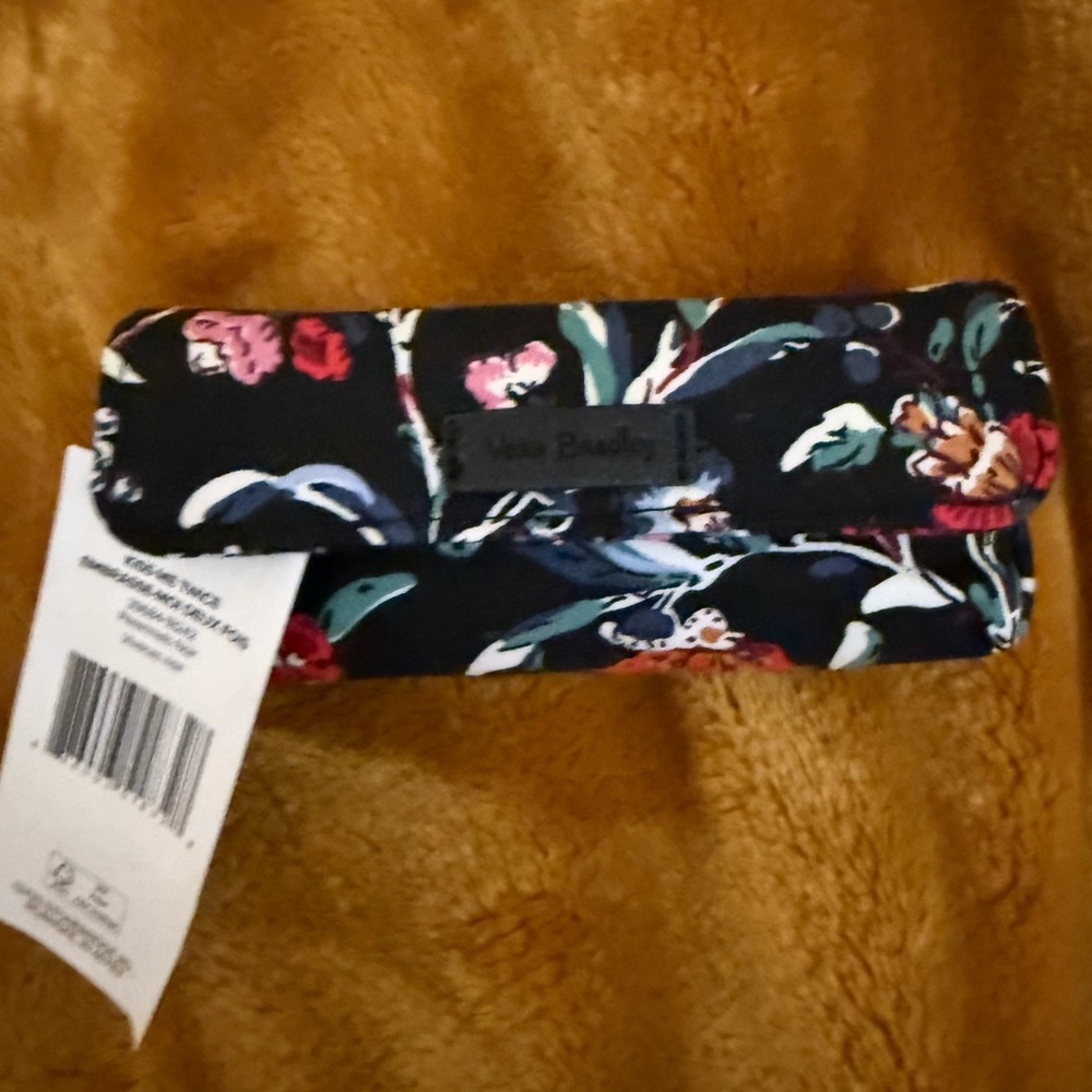 Vera Bradley Black and Red Clutch with Floral Design